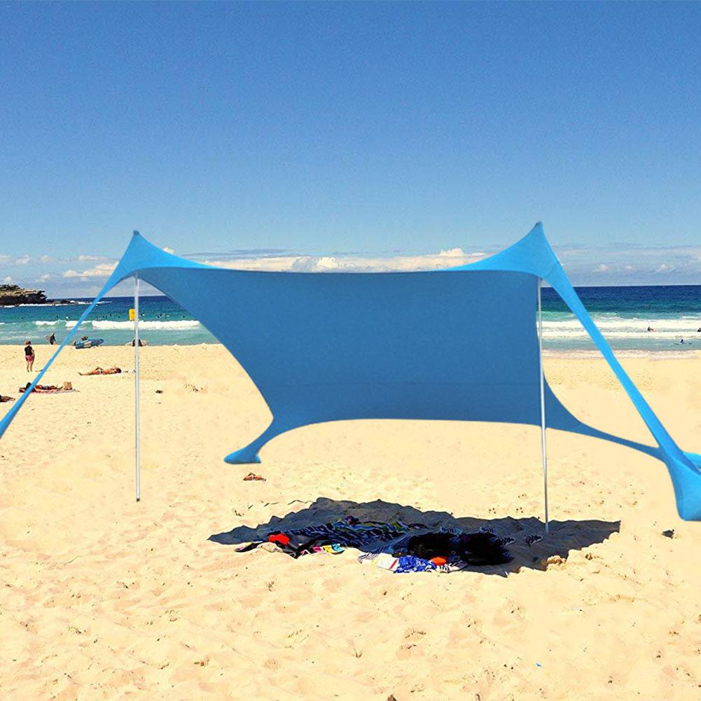 Cheap Goat Tents Family Beach Sunshade Lightweight Sun Shade Tent With Sandbag Anchors 4 Free Pegs UPF50+ UV Large Portable Canopy Drop shipping Tents 